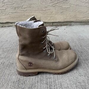 TIMBERLAND "TAUPE" ROLL-TOP WATERPROOF COMBAT BOOTS